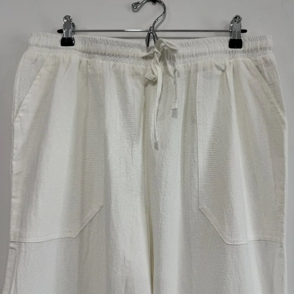 Men's Cotton and Linen Pants NEW, Size 3XL but measurements as L-XL